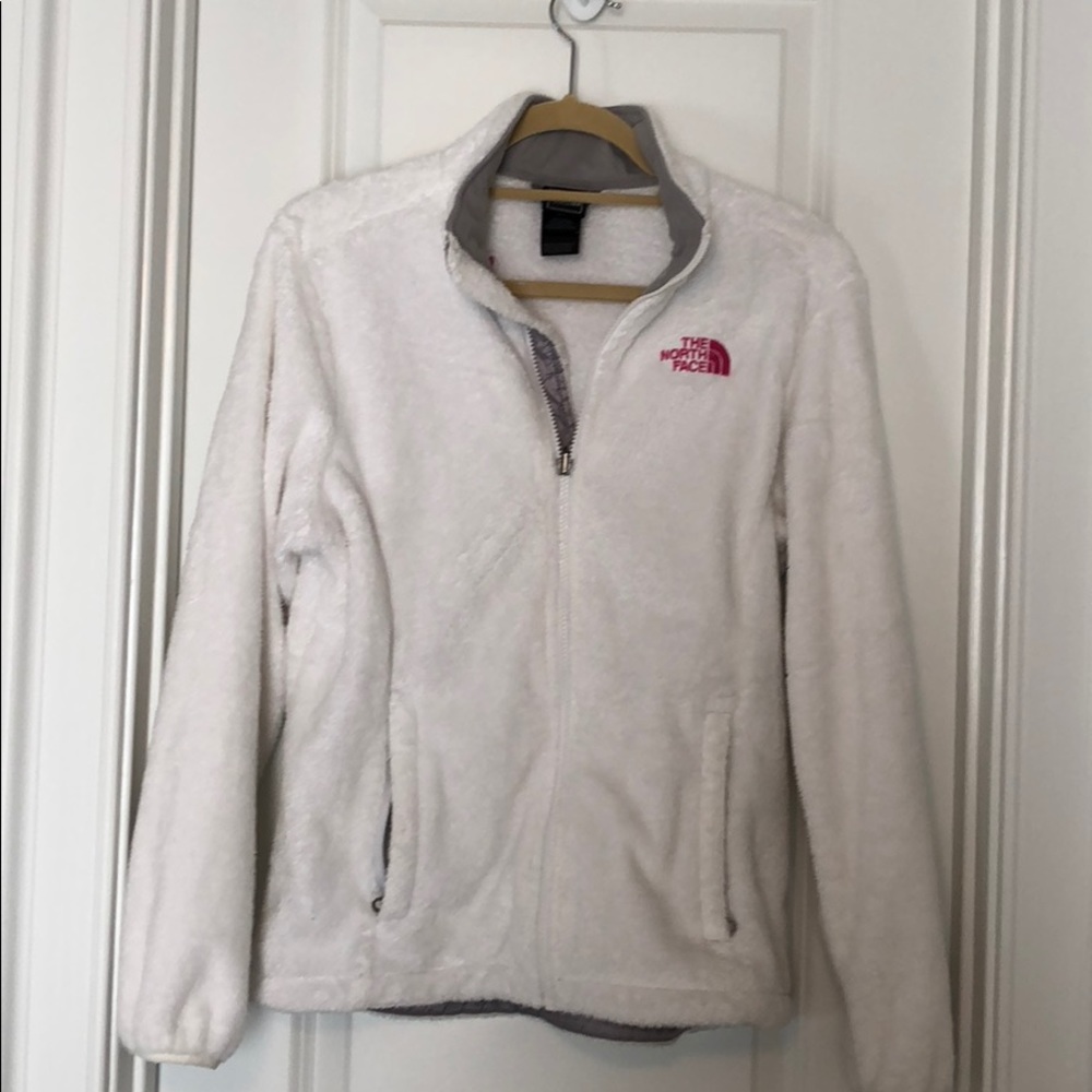 North Face white fleece jacket